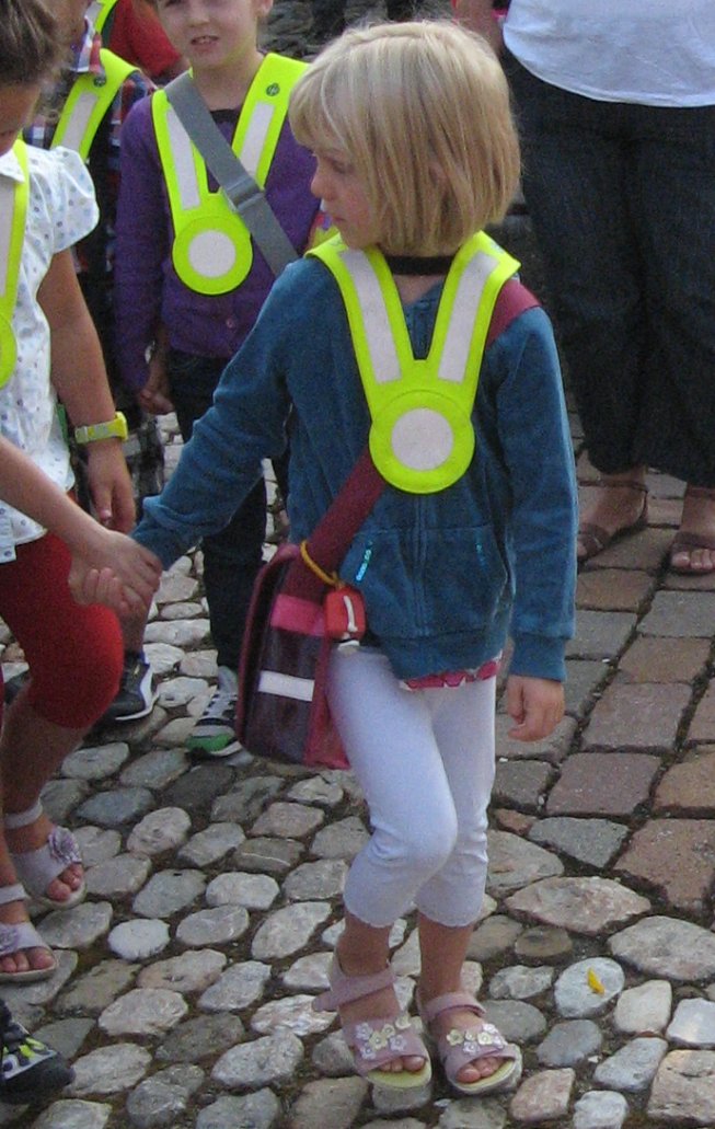 Frieda beim Start in den "grossen" Kindergarten