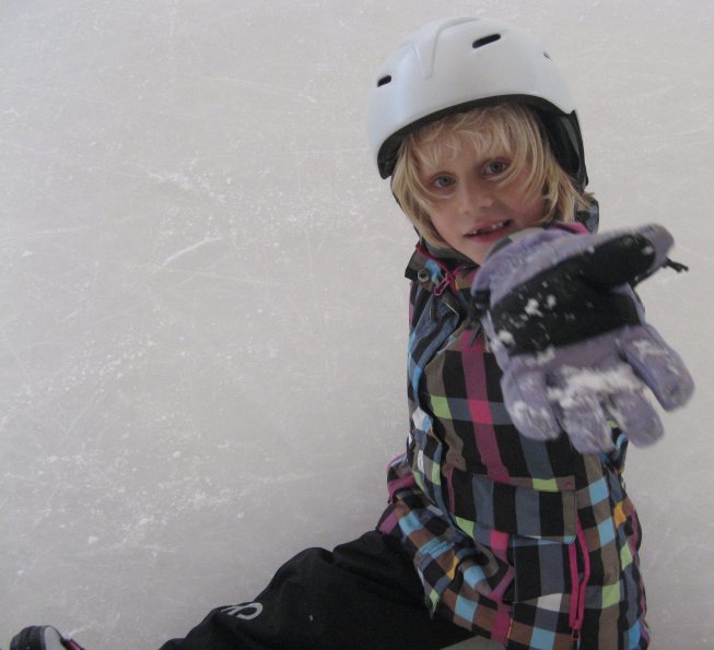 Frieda auf der Eisbahn