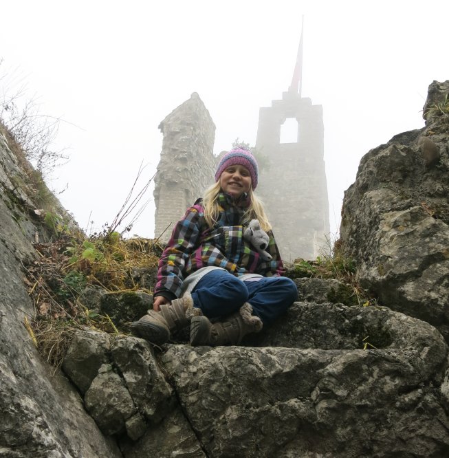 Die Aussicht in der Ruine von der Burg in Baden